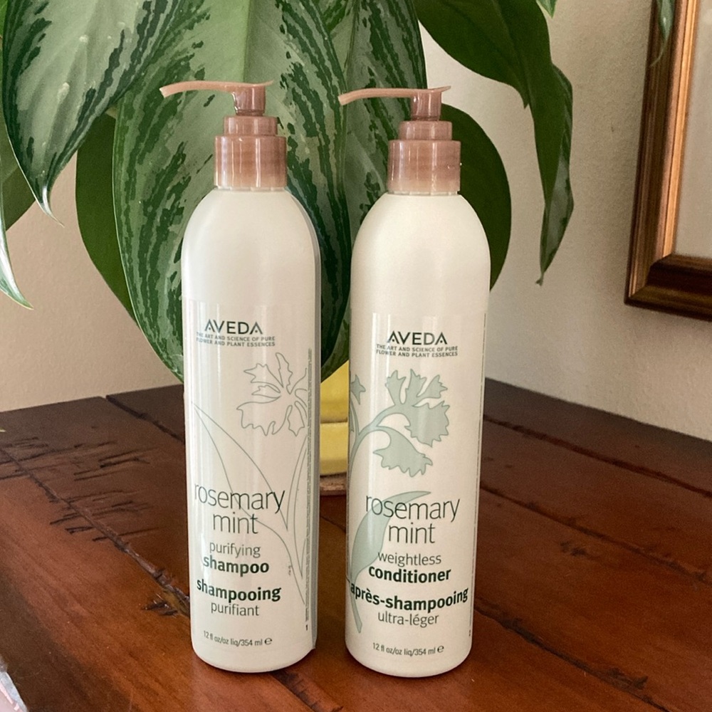 3 sets of Aveda Rosemary Mint Shampoo and Conditioner Set 12 fl oz per bottle.